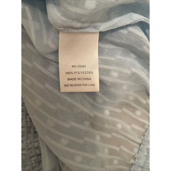 Pendleton Women’s Sheer Swiss Dot Baby Blue Peasant Blouse -Tassels - Size‎ L - Picture 13 of 16